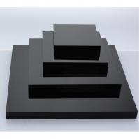 (4 pcs) square acrylic blocks display set - black
